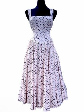 CAROLINE CONSTAS  Maxi dress small Dainty Red Floral Open Back bow sleeveless